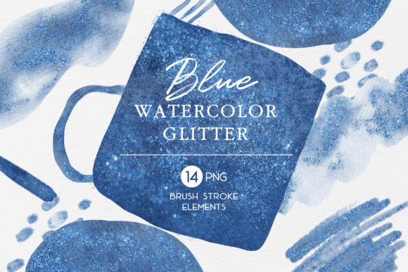 Blue Watercolor Glitter Brush Stroke: A Versatile Design Element for Creative Projects