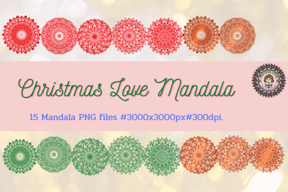 Christmas Love Mandala: A Versatile Digital Art Collection for Festive Creations