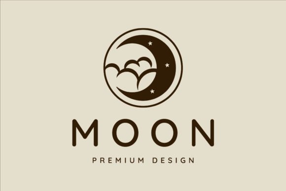 Crescent Moon Vector Logo Vintage Design: A Timeless Symbol for Modern Use