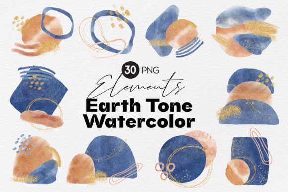 Earth Tone Watercolor Elements: Enhance Your Creative Projects with Natural Style