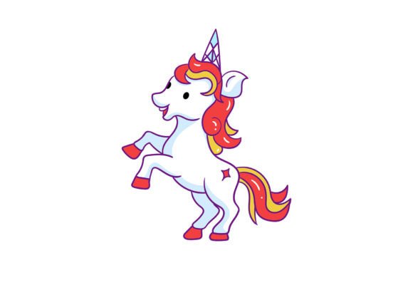 Fantasy Pony with Horn: A Versatile Graphic for Creative Projects