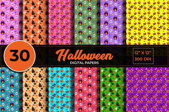 Halloween Pattern Digital Paper: A Versatile Resource for Creative Projects