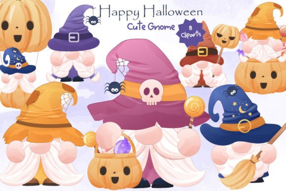 Halloween Series Cute Gnome Clipart