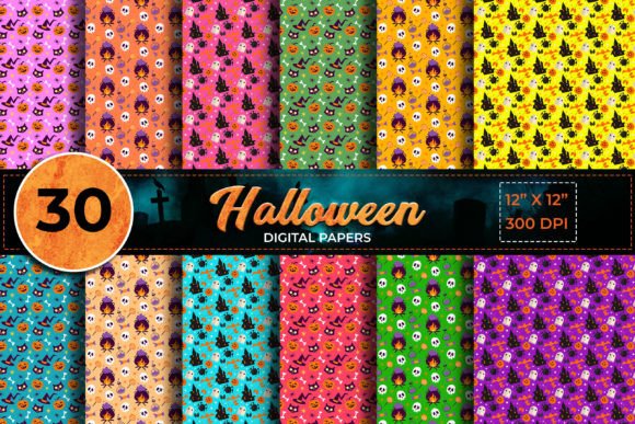Halloween-Themed Pattern Digital Paper: Strategic Use for Creative and Business Applications