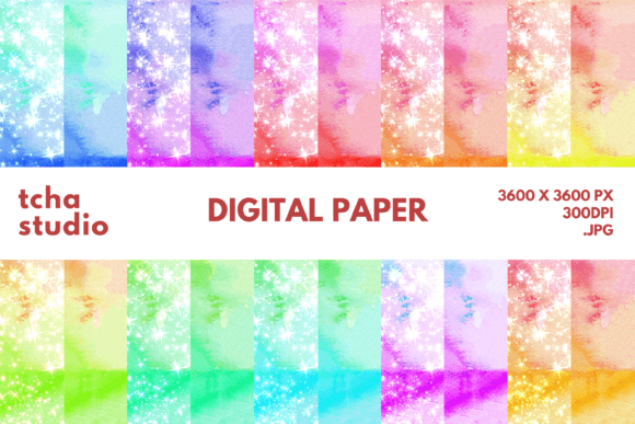 Sharp Color Watercolor Digital Papers